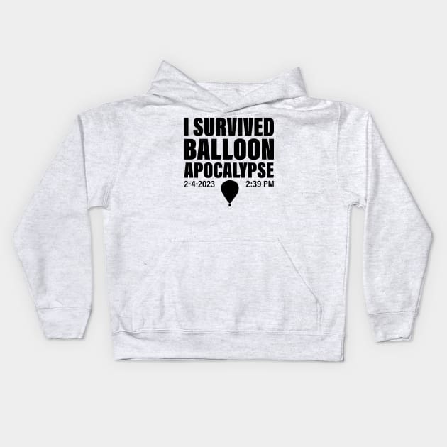 I Survived Balloon Apocalypse Funny Chinese Spy Surveillance Kids Hoodie by S-Log